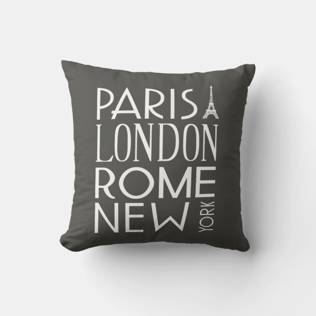 Paris, London, Rom und New York Pillow Kissen (Vorderseite)