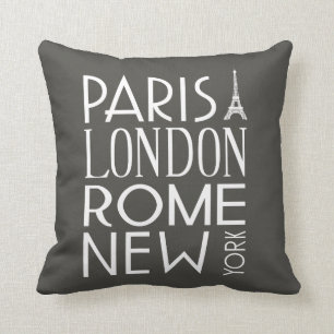 Paris, London, Rom und New York Pillow Kissen