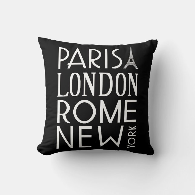 Paris-, London-, Rom- und New- Yorkkissen Kissen (Vorderseite)