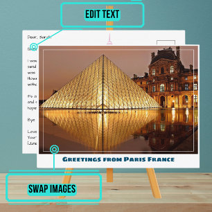 Paris Louvre Museum Pyramide Postkarte