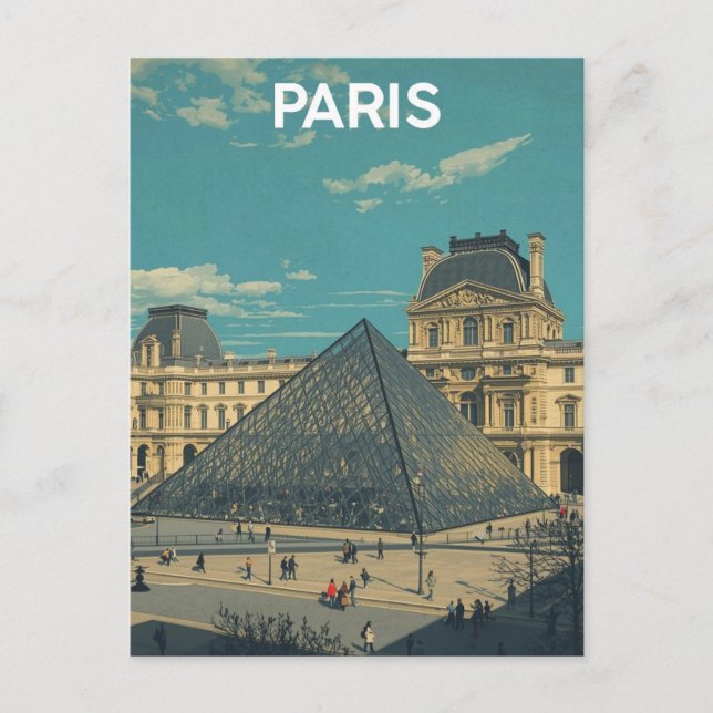 Paris Louvre Postkarte (Vorderseite)