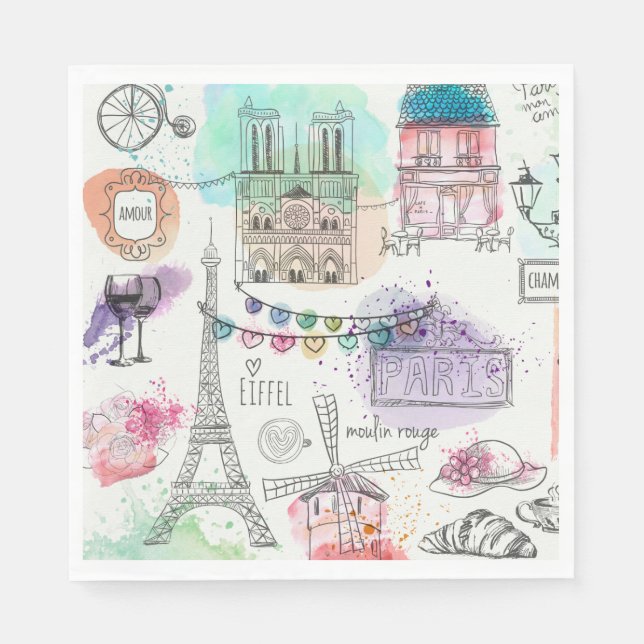 Paris Luncheon Paper Napkins Serviette (Vorderseite)