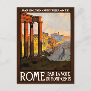 Paris Lyone Rome Mediteranee Vintag Postkarte