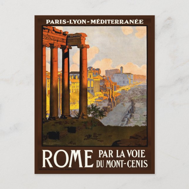 Paris Lyone Rome Mediteranee Vintag Postkarte (Vorderseite)