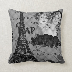 Paris-Mädchen-Wurfs-Kissen Kissen