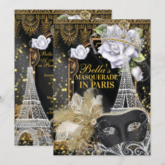 Paris Masquerade Einladungen zum Geburtstag