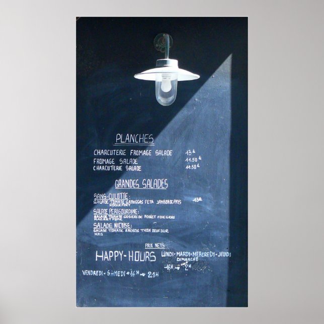 Paris Menü Poster (Vorne)