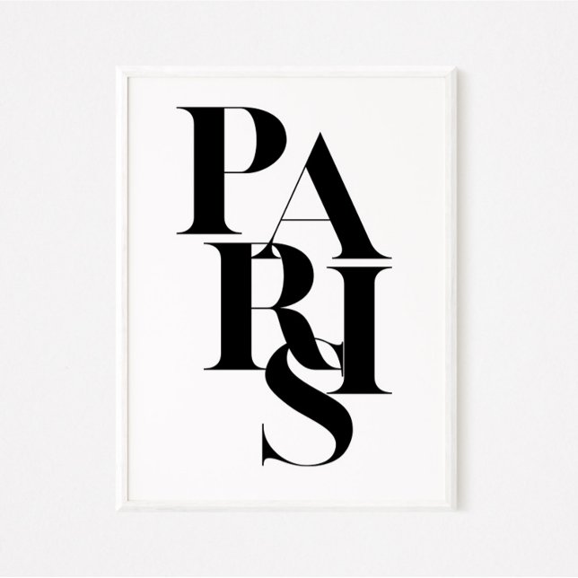 Paris Minimalistisches Schwarz-weißes Preisangebot Poster (Von Creator hochgeladen)