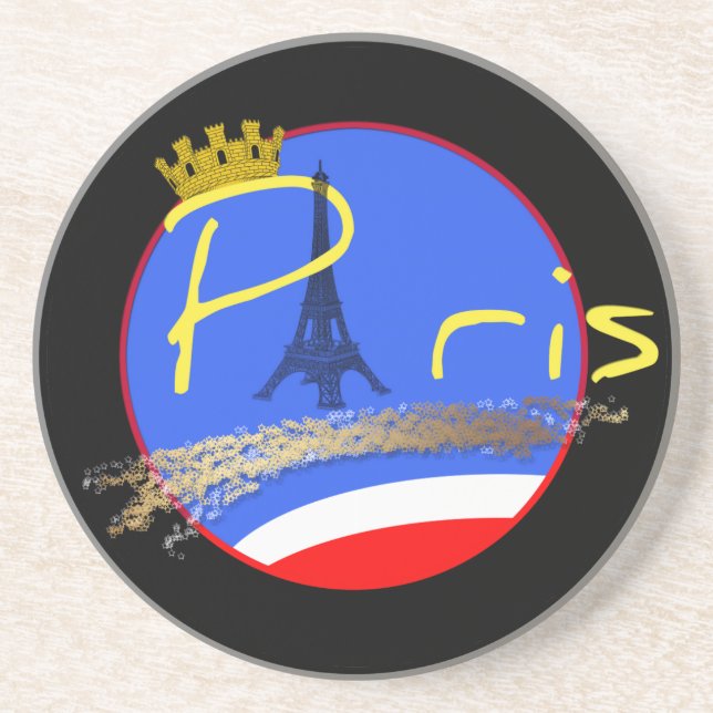 Paris mit dem Crown Eiffel Tower Round Untersetzer (Vorne)