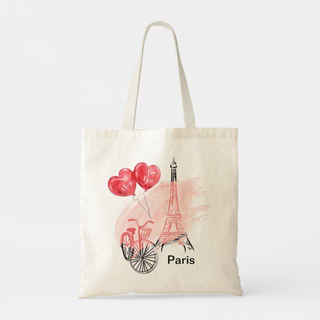 Paris mit dem Eiffelturm-Fahrrad Tragetasche (Rückseite)