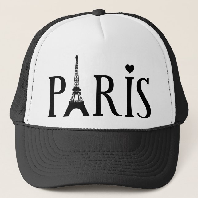 Paris mit Eiffelturm und Liebe Truckerkappe (Vorderseite)