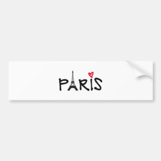 Paris mit Eiffelturm und rotem Herzen Autoaufkleber