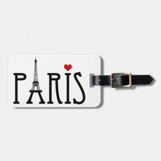 Paris mit Eiffelturm und rotem Herzen Gepäckanhänger