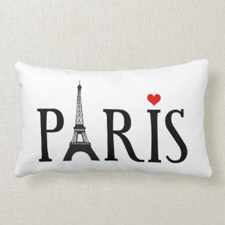 Paris mit Eiffelturm und rotem Herzen Lendenkissen