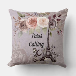 Paris mit Floral Mocha Reversible Pillow Kissen