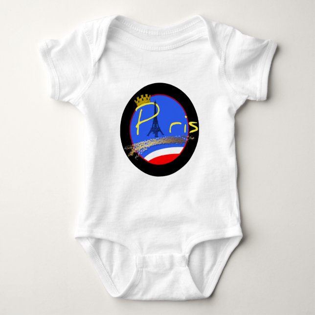 Paris mit Krone - Baby Strampler (Vorderseite)