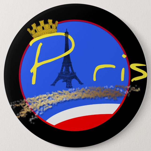 Paris mit Krone - Button (Vorderseite)