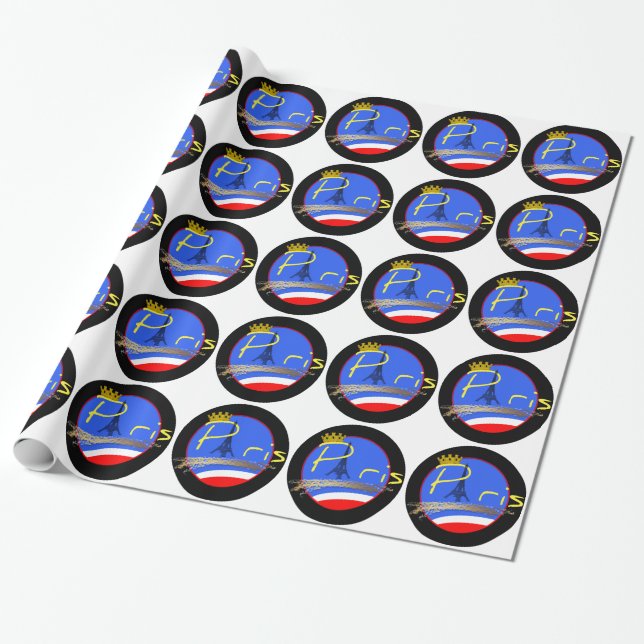 Paris mit Kronenpapier Geschenkpapier (Ungerollt)