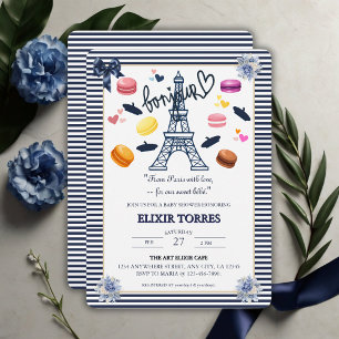 Paris mit Liebe für unsere Sweet Bebe Baby Dusche Einladung