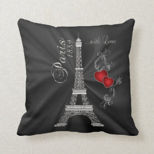 Paris mit Liebe im Metallischen Silber Kissen