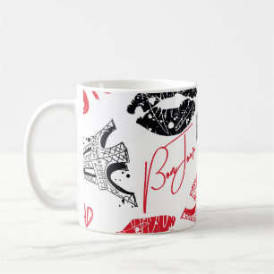 Paris Mode, kalligraphisches Eiffelturm Muster. Kaffeetasse