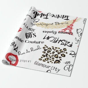 Paris Mode und Glamour nahtloses Muster Geschenkpapier