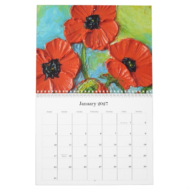 Paris Mohnblumen-Kalender Kalender (Jan 2027)