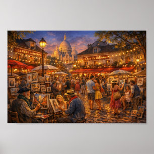 Paris Montmartre Abendträumerei Poster