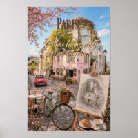 Paris Montmartre Café Art Form Szenische Illustrat