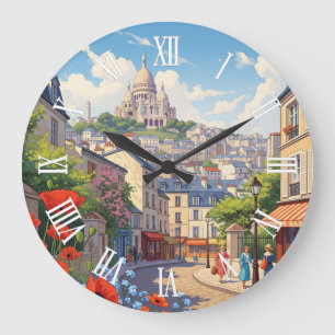 Paris Montmartre Postkarte Große Wanduhr