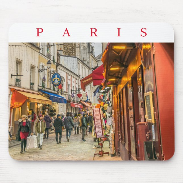 Paris Montmartre Straßenansicht Mousepad (Vorne)