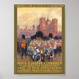Paris nach London Vintage Poster 1914