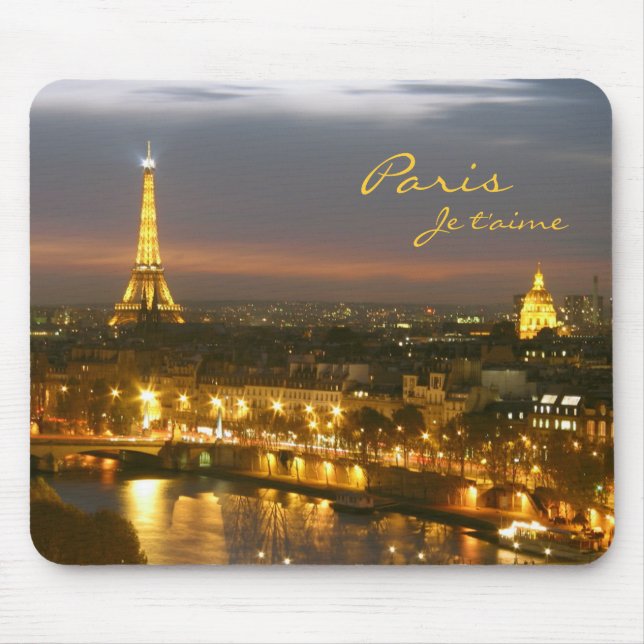 Paris nach Nacht Mousepad (Vorne)