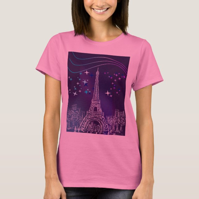 Paris nachts T-Shirt (Vorderseite)