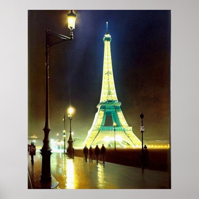 Paris nasser Abend Eiffel To Wer Impressionismus Poster (Vorne)