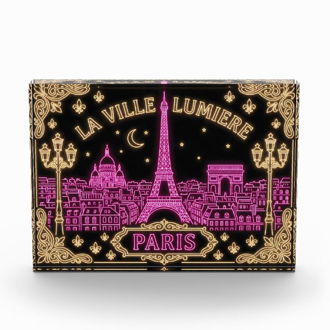 Paris Neon Design Photo Block (Vorderseite)