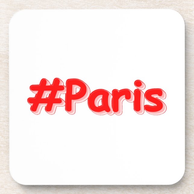 "#Paris" Niedliches Design. Jetzt kaufen Getränkeuntersetzer (Vorderseite)