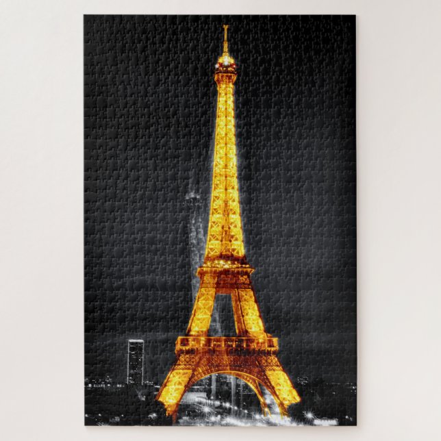 Paris: Night & Eiffel Tower Ghost /surreal art Puzzle (Vertikal)