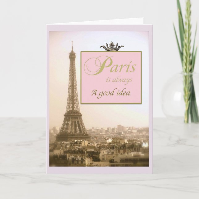 Paris notecards mit Eiffelturm und Zitat Karte (Vorderseite)