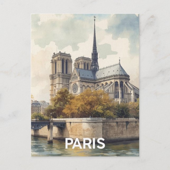 Paris Notre Dame Postkarte (Vorderseite)
