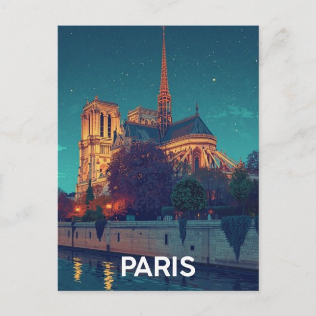 Paris Notre Dame Postkarte (Vorderseite)