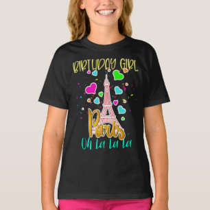 Paris Oh Lala Birthday Girl Eiffel Tower Matching T-Shirt