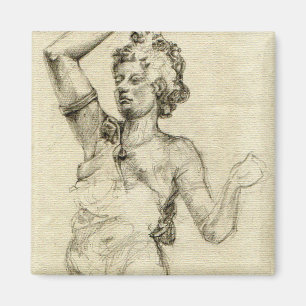 Paris-Opern-Skulptur-Skizze-Magnet - 2" x 2" Magnet