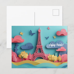 Paris Paper Quilling Art genießen Postkarte