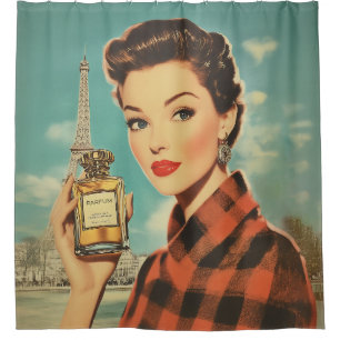 Paris Parfüm und Elegance Duschvorhang