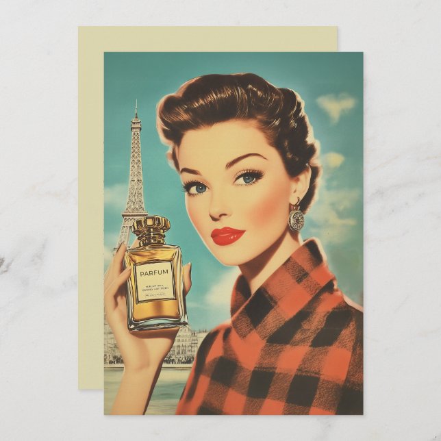 Paris Parfüm und Elegance Einladung (Vorne/Hinten)