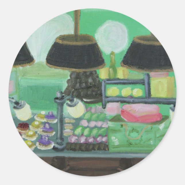"Paris Patisserie" Runder Aufkleber (Vorderseite)