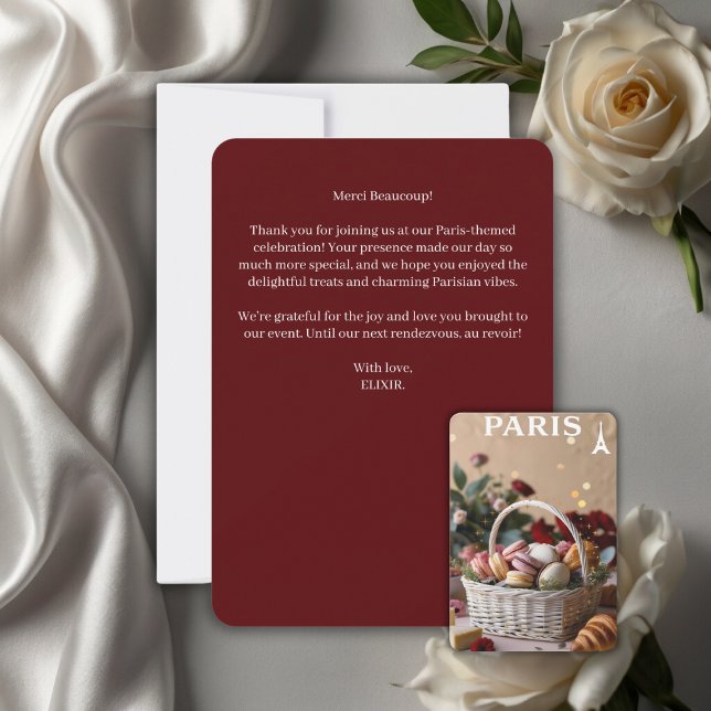 Paris Patisseries Macaroons Magazine Themed Dankeskarte (Von Creator hochgeladen)