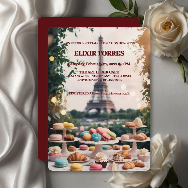 Paris Patisseries Macaroons Magazine Themed Einladung (Von Creator hochgeladen)