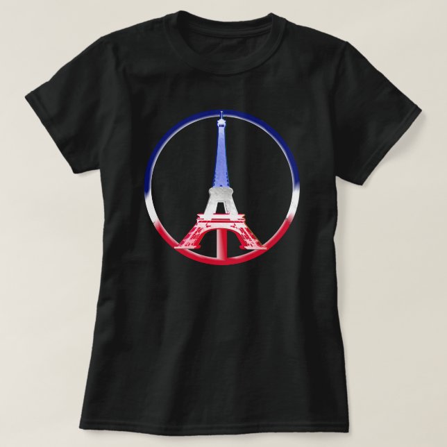 Paris Peace Eiffel Tower T-Shirt (Design vorne)